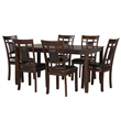 Eva 7 Piece Solid Wood Dining Set with Table and 6 Chairs in Espresso