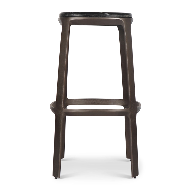Urbia Marbelle Alfie Marble Bar Stool in Black/Bronze Finish