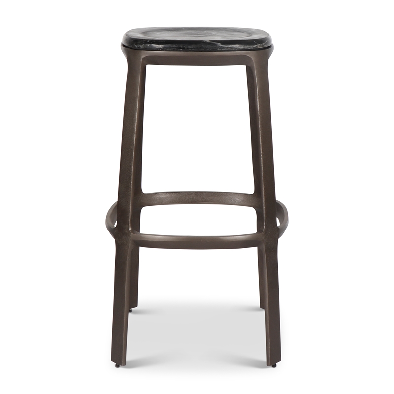 Urbia Marbelle Alfie Marble Bar Stool in Black/Bronze Finish