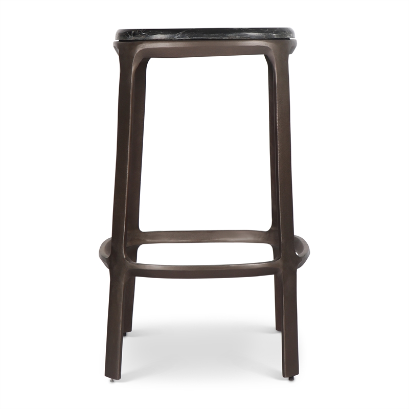 Urbia Marbelle Alfie Marble Counter Stool in Black/Bronze Finish