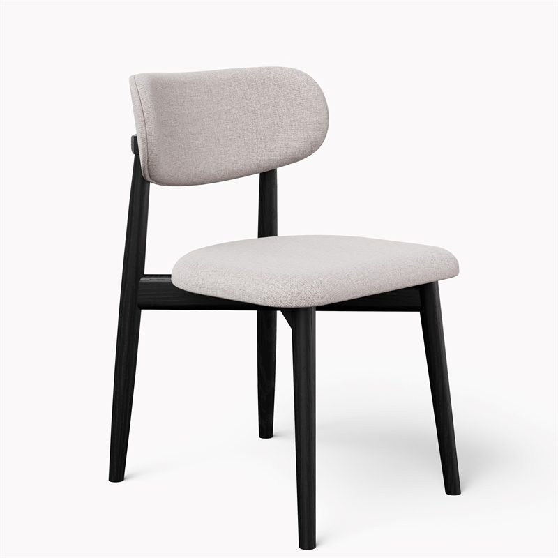 Urbia Modern Brazilian Lucia Side Chair in Harvest Jute Upholstery Ebano Frame