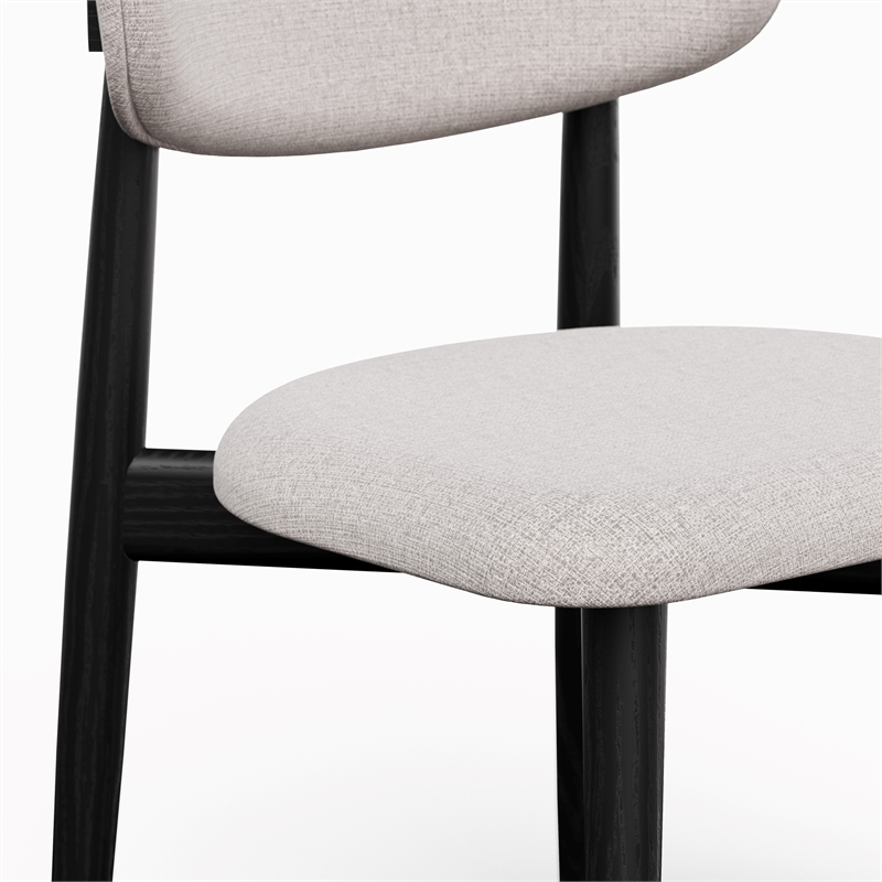 Urbia Modern Brazilian Lucia Side Chair in Harvest Jute Upholstery Ebano Frame