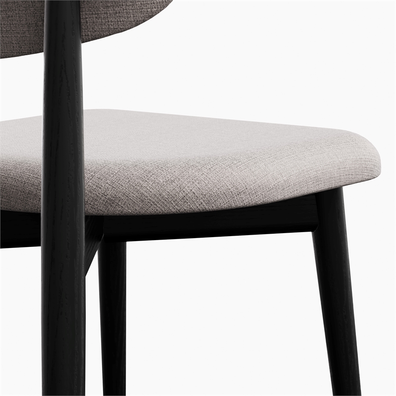 Urbia Modern Brazilian Lucia Side Chair in Harvest Jute Upholstery Ebano Frame