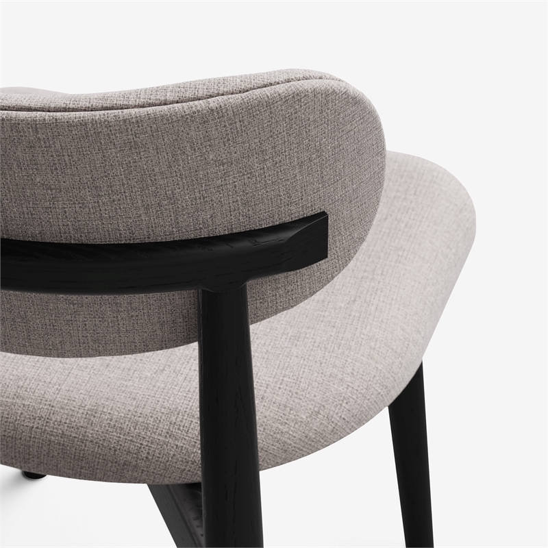 Urbia Modern Brazilian Lucia Side Chair in Harvest Jute Upholstery Ebano Frame