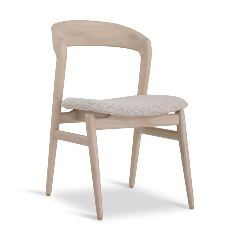 Urbia Modern Brazilian Velma Side Chair in Boucle Crafted Glaze Seat Nevoa Frame