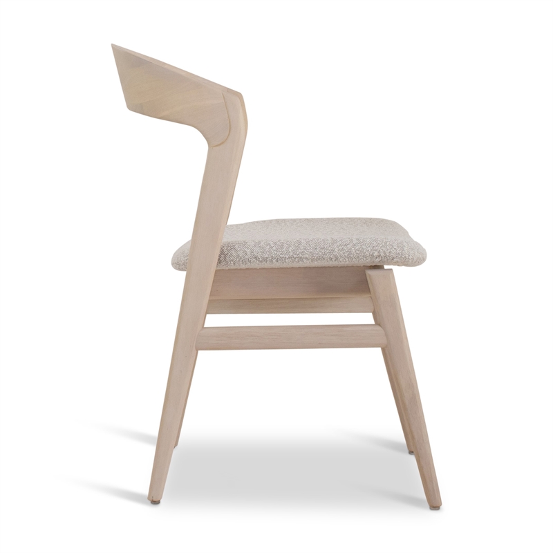 Urbia Modern Brazilian Velma Side Chair in Boucle Crafted Glaze Seat Nevoa Frame