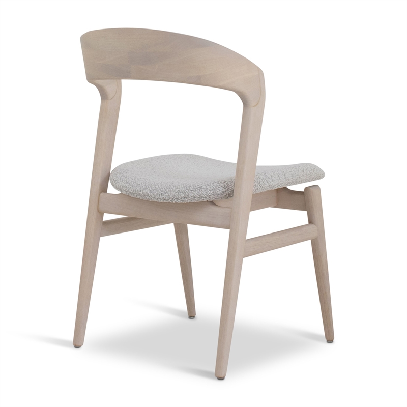 Urbia Modern Brazilian Velma Side Chair in Boucle Crafted Glaze Seat Nevoa Frame