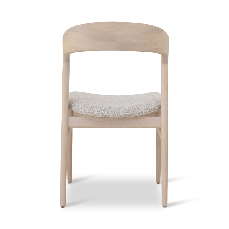 Urbia Modern Brazilian Velma Side Chair in Boucle Crafted Glaze Seat Nevoa Frame
