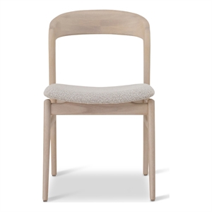 Urbia Modern Brazilian Velma Side Chair in Boucle Crafted Glaze Seat Nevoa Frame