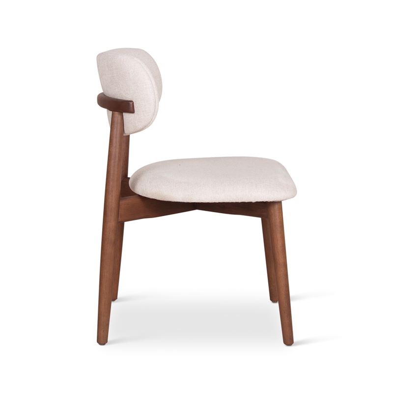 Urbia Modern Brazilian Lucia Side Chair in Harvest Natural Upholstery Nogal