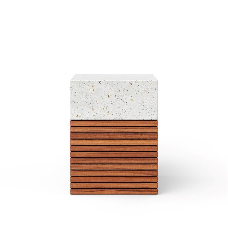 Urbia Mixx Stecca Alto Stool in Ivory Terrazzo