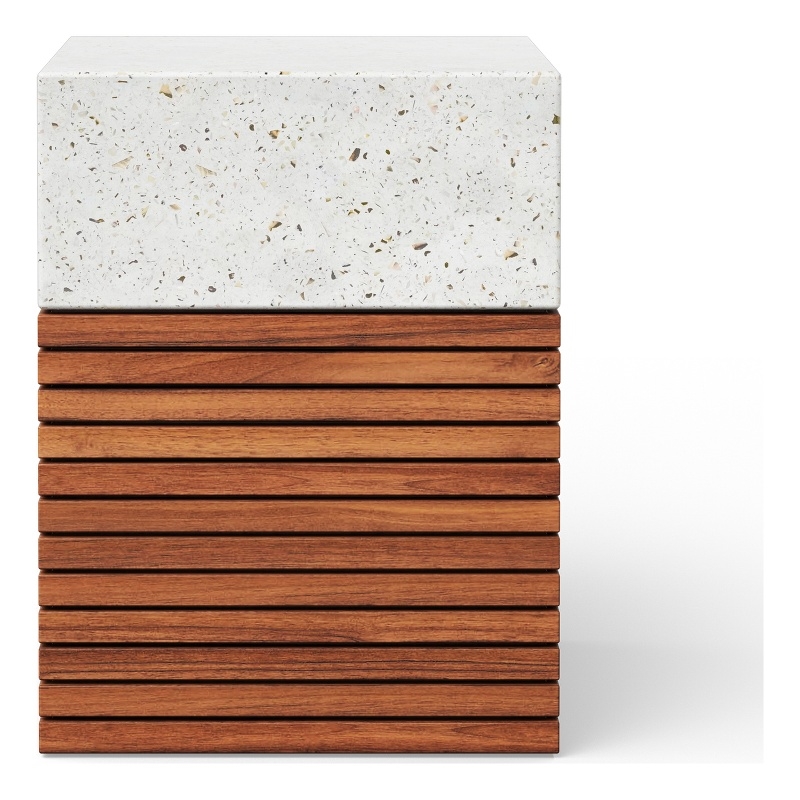 Urbia Mixx Stecca Alto Stool in Ivory Terrazzo