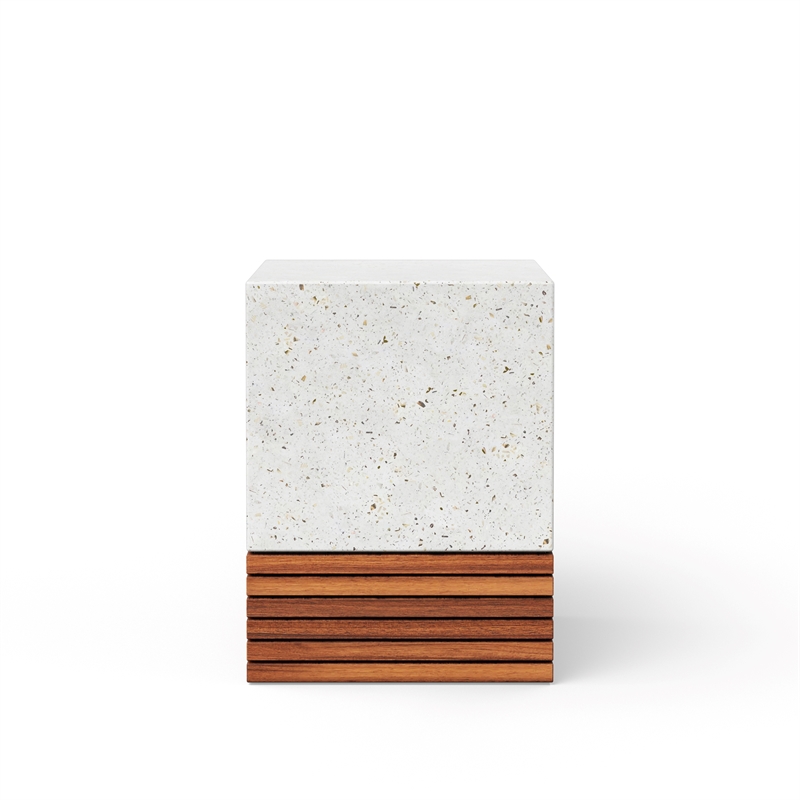 Urbia Mixx Stecca Corto Stool in Ivory Terrazzo
