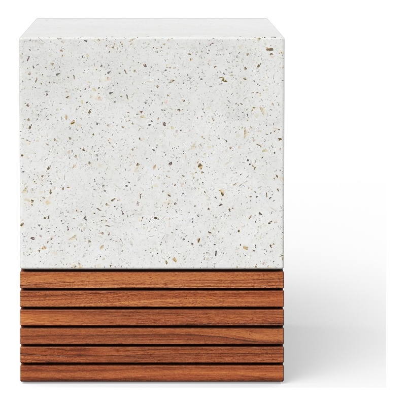 Urbia Mixx Stecca Corto Stool in Ivory Terrazzo