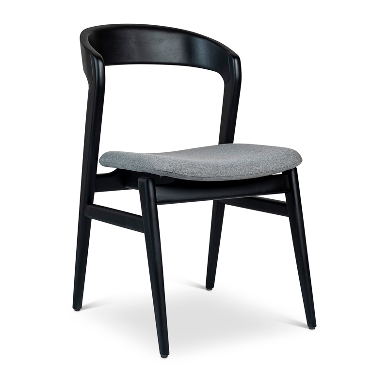 Urbia Modern Brazilian Velma Side Chair in Essence Grey Seat Ebano Frame