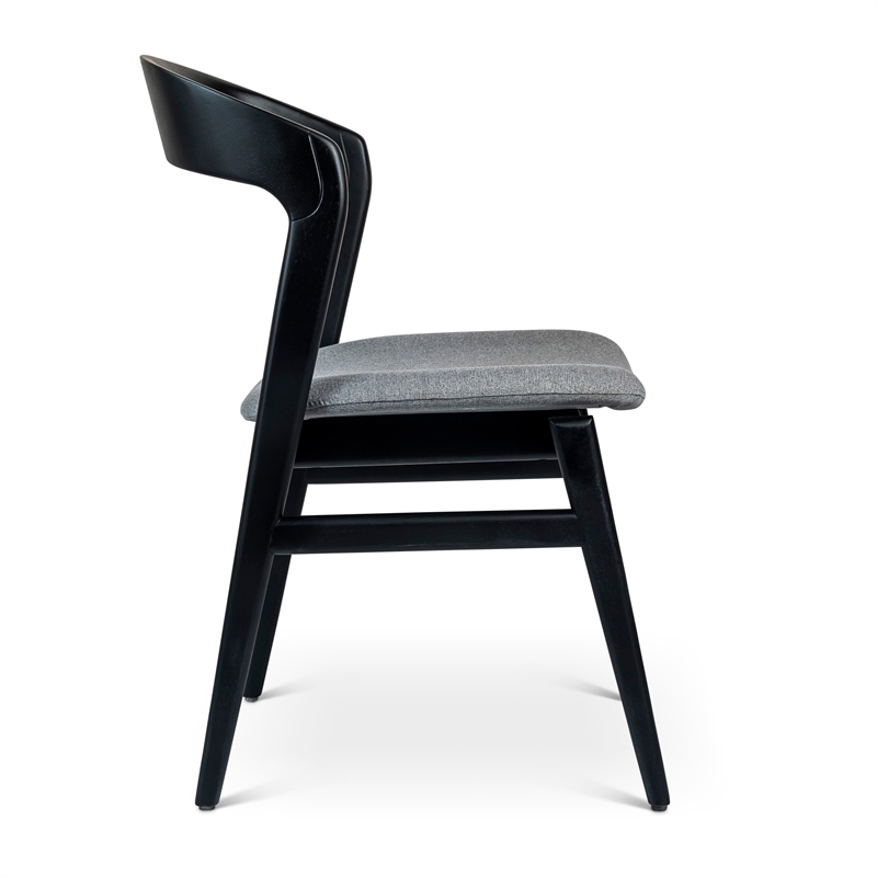 Urbia Modern Brazilian Velma Side Chair in Essence Grey Seat Ebano Frame