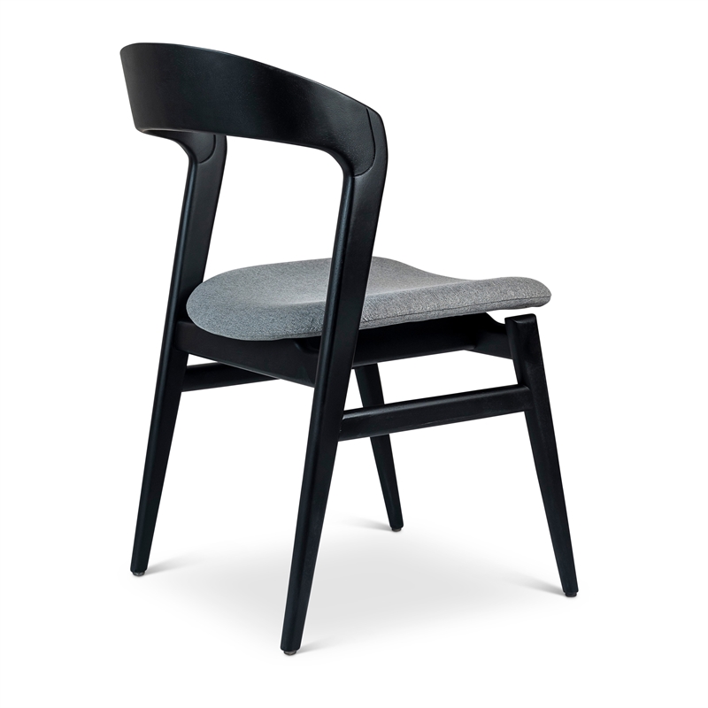 Urbia Modern Brazilian Velma Side Chair in Essence Grey Seat Ebano Frame
