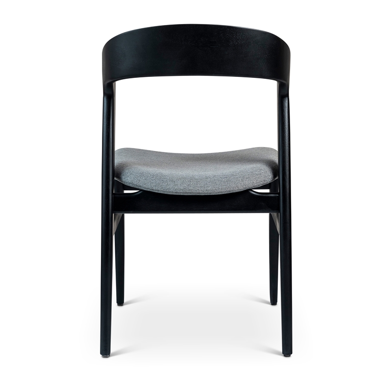Urbia Modern Brazilian Velma Side Chair in Essence Grey Seat Ebano Frame