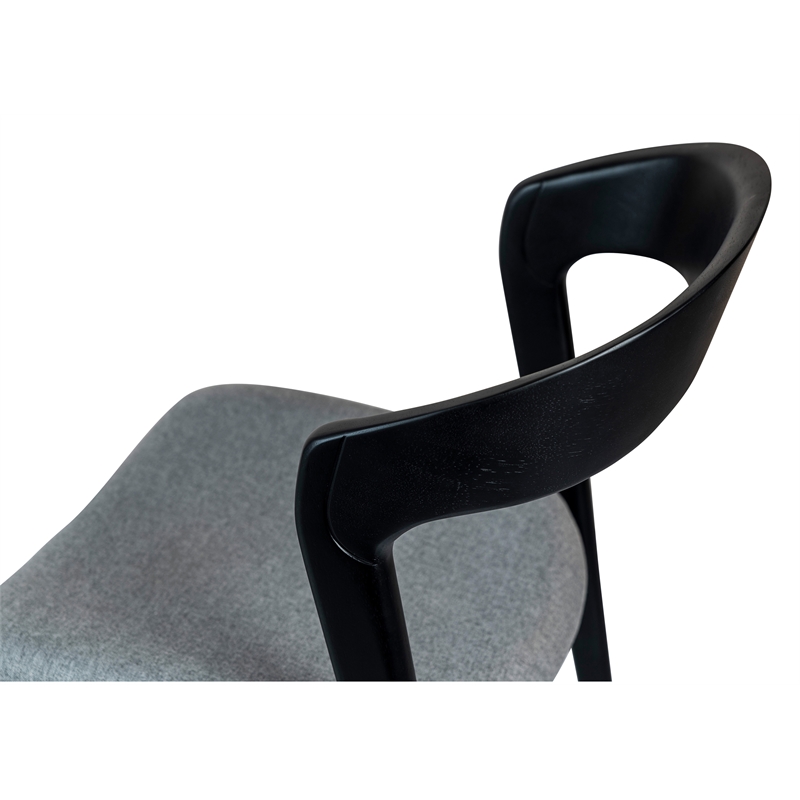 Urbia Modern Brazilian Velma Side Chair in Essence Grey Seat Ebano Frame