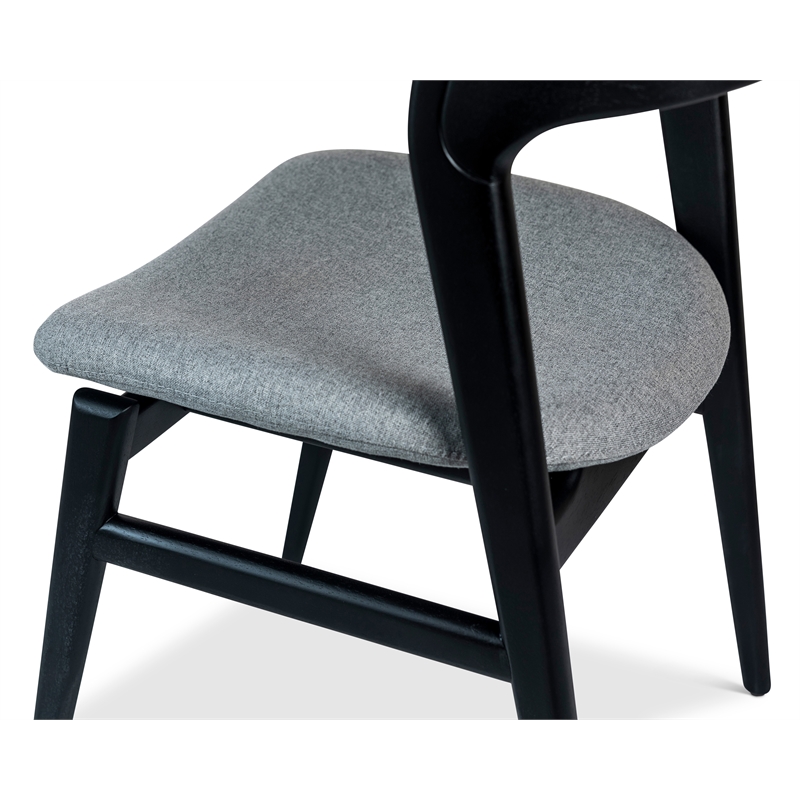 Urbia Modern Brazilian Velma Side Chair in Essence Grey Seat Ebano Frame