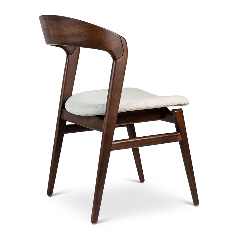 Urbia Modern Brazilian Velma Side Chair in Medley Ivory Seat Nogal Frame