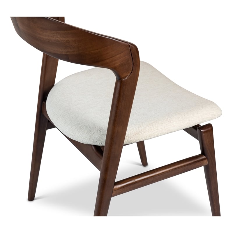 Urbia Modern Brazilian Velma Side Chair in Medley Ivory Seat Nogal Frame