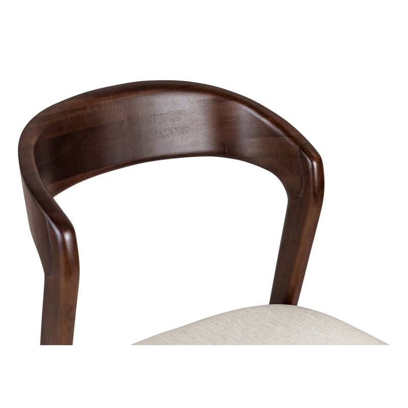 Urbia Modern Brazilian Velma Side Chair in Medley Ivory Seat Nogal Frame