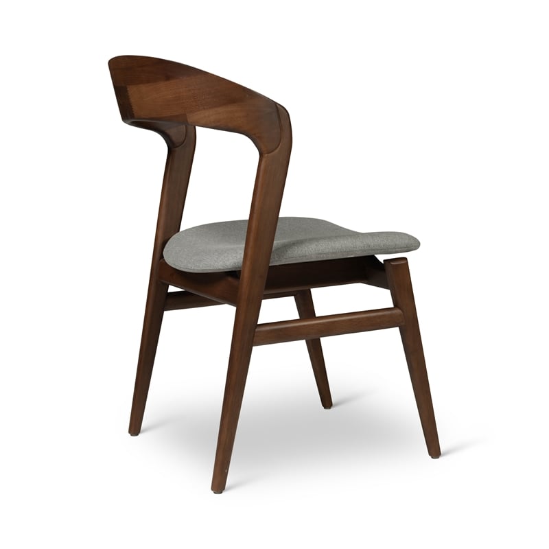 Urbia Modern Brazilian Velma Side Chair in Essence Grey Seat Nogal Frame