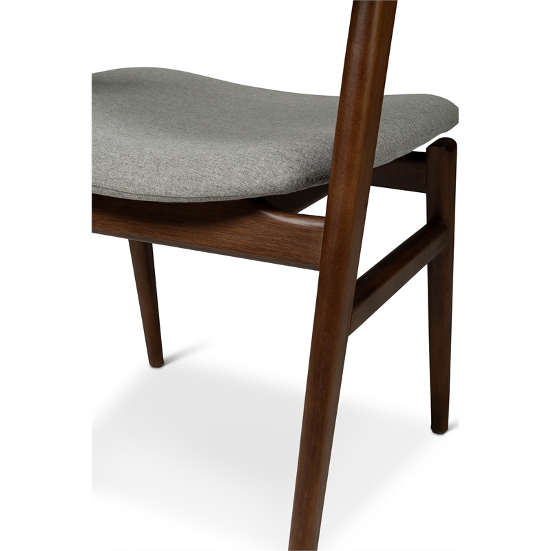 Urbia Modern Brazilian Velma Side Chair in Essence Grey Seat Nogal Frame