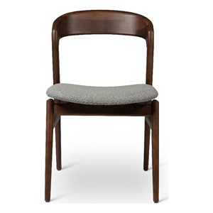 Urbia Modern Brazilian Velma Side Chair in Essence Grey Seat Nogal Frame