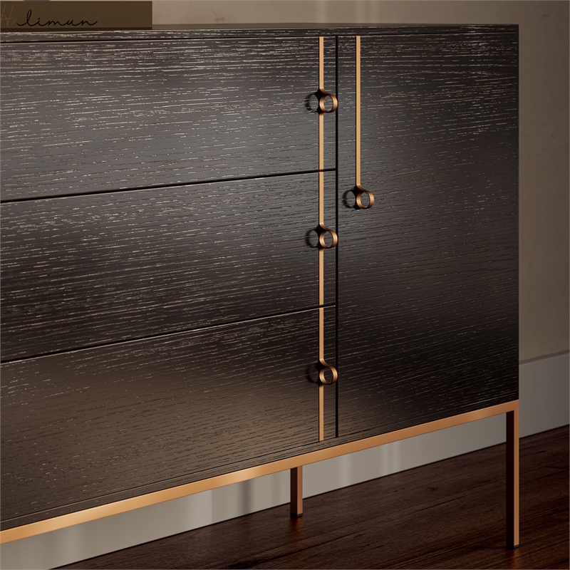 Urbia IE Series Holly Buffet in Charcoal Brass Base