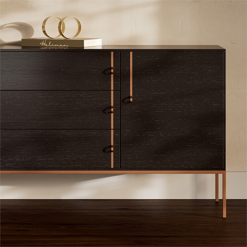Urbia IE Series Holly Buffet in Charcoal Brass Base