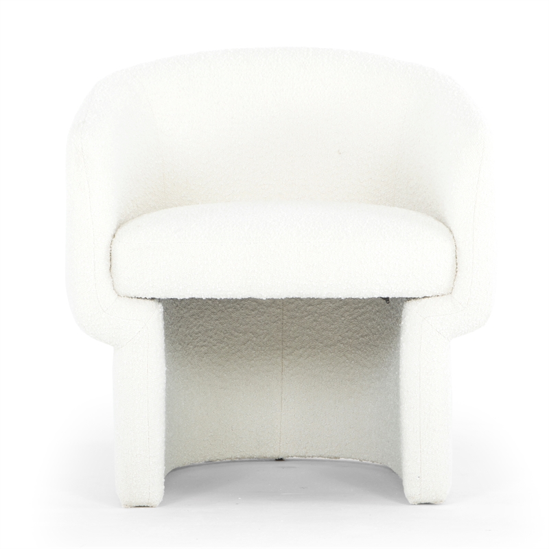 Urbia Furniture Metro Jessie Accent Chair in White Boucle Upholstery