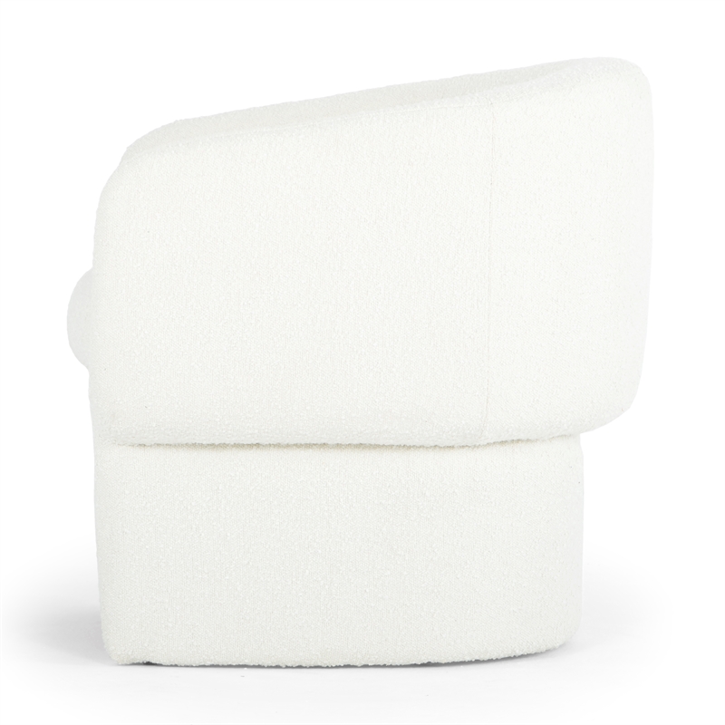 Urbia Furniture Metro Jessie Accent Chair in White Boucle Upholstery