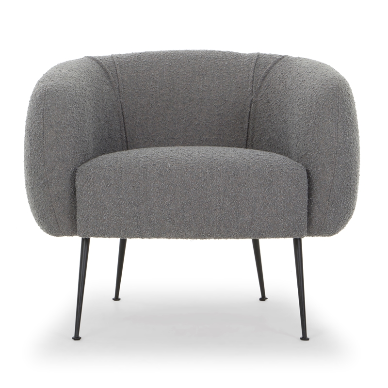 Urbia Metro Sepli Accent Chair in Black Legs Charcoal Boucle Upholstery