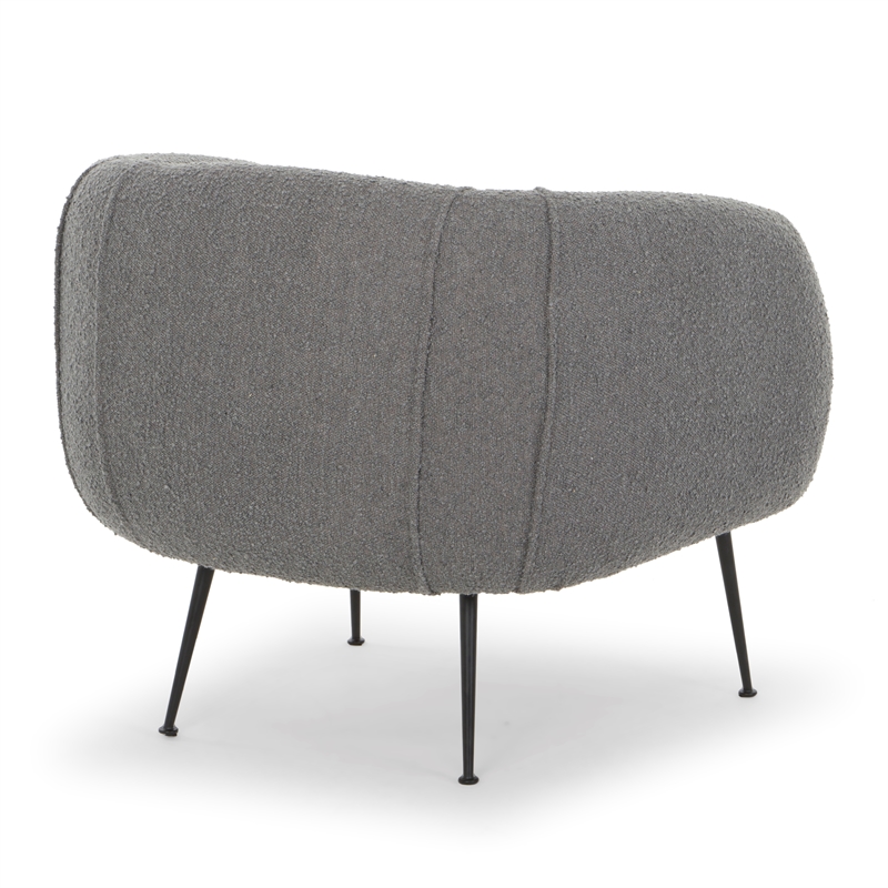 Urbia Metro Sepli Accent Chair in Black Legs Charcoal Boucle Upholstery