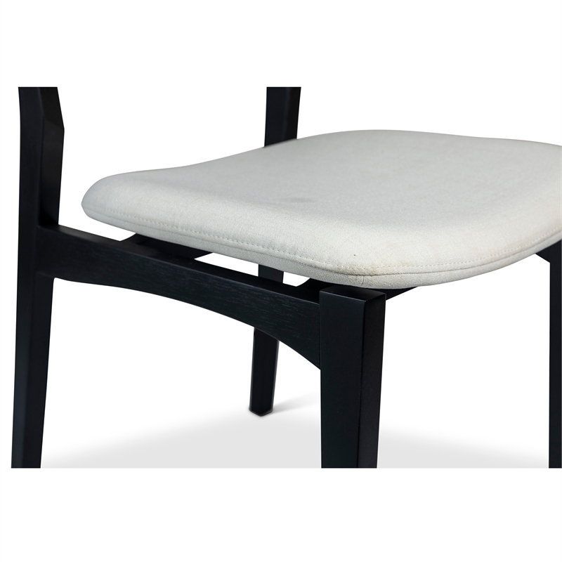Urbia Modern Brazilian Beth Side Chair in Alabaster Seat Ebano Frame
