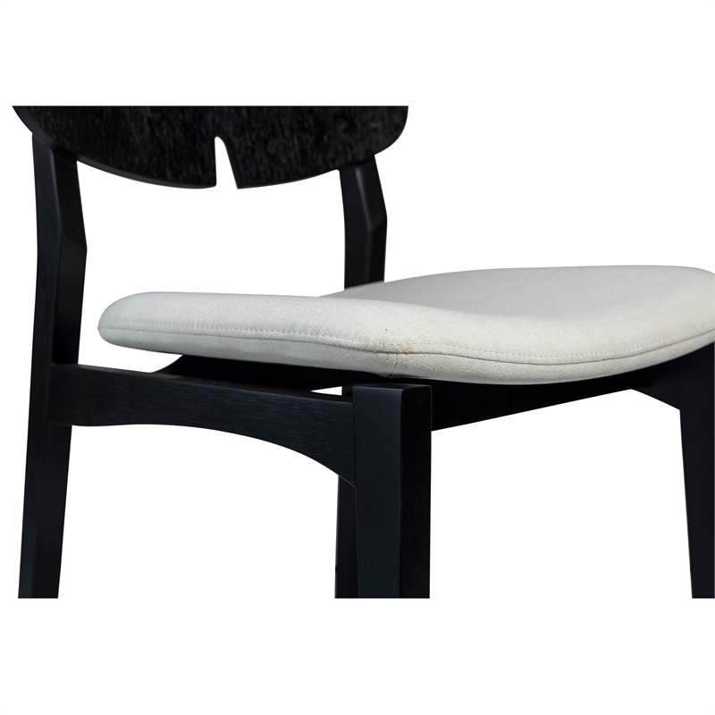 Urbia Modern Brazilian Beth Side Chair in Alabaster Seat Ebano Frame