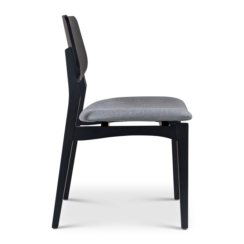 Urbia Modern Brazilian Beth Side Chair in Essence Grey Seat Ebano Frame