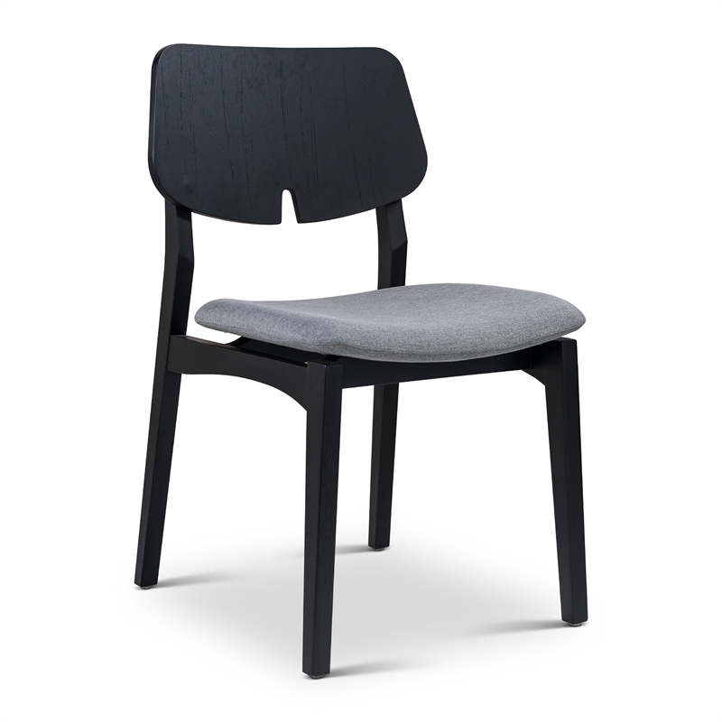Urbia Modern Brazilian Beth Side Chair in Essence Grey Seat Ebano Frame
