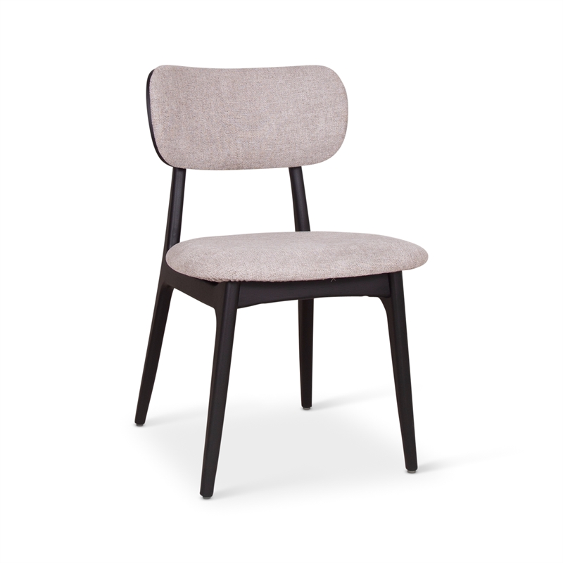 Urbia Modern Brazilian Claudia Side Chair in Harvest Jute Upholstery Ebano Frame