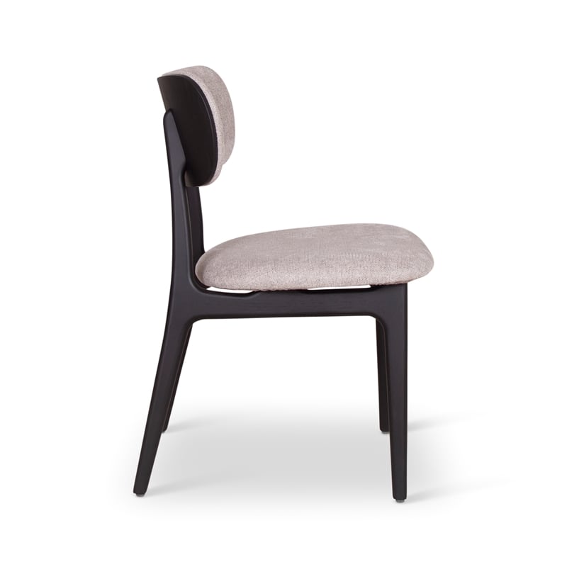 Urbia Modern Brazilian Claudia Side Chair in Harvest Jute Upholstery Ebano Frame