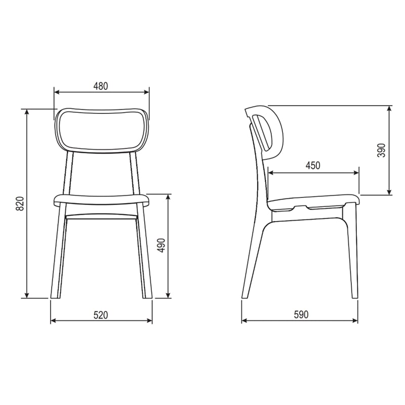 Urbia Modern Brazilian Claudia Side Chair in Harvest Natural Upholstery