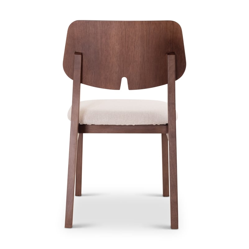 Urbia Modern Brazilian Beth Side Chair in Medley Ivory Seat Nogal Frame