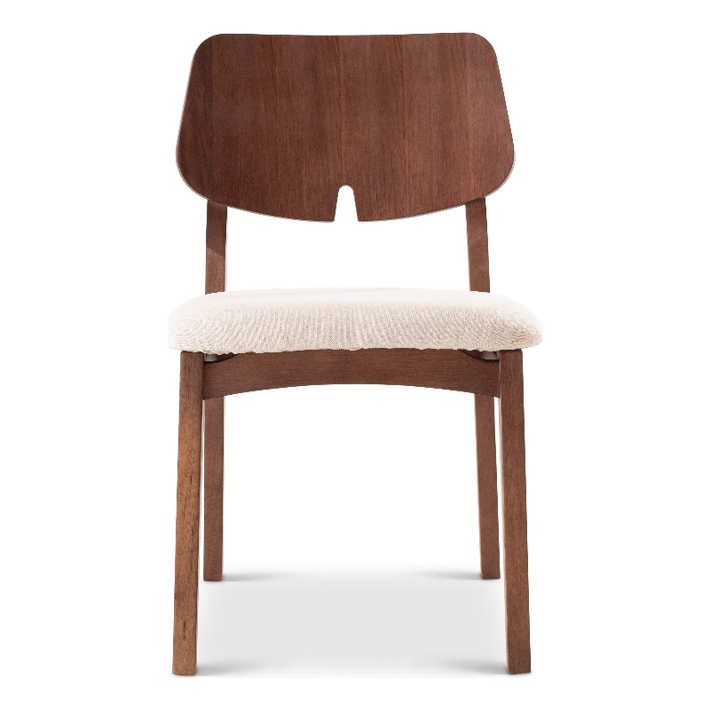 Urbia Modern Brazilian Beth Side Chair in Medley Ivory Seat Nogal Frame