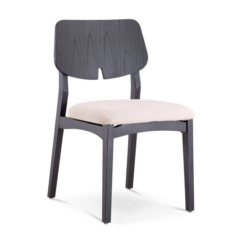 Urbia Modern Brazilian Beth Side Chair in Medley Ivory Seat Ebano Frame