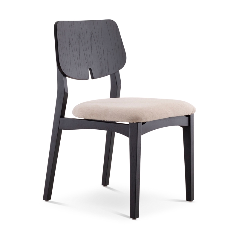 Urbia Modern Brazilian Beth Side Chair in Medley Ivory Seat Ebano Frame
