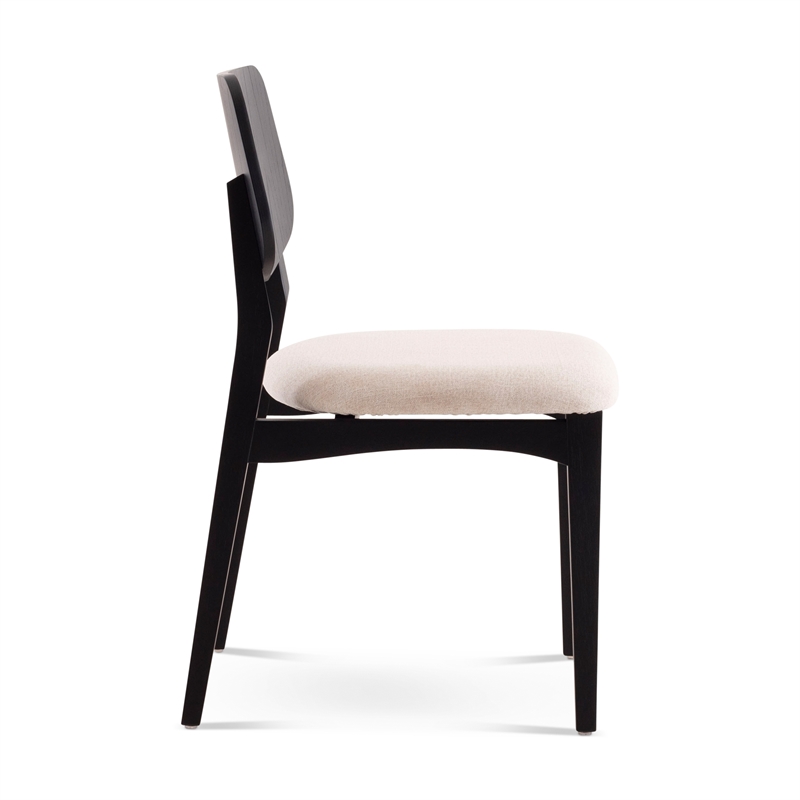 Urbia Modern Brazilian Beth Side Chair in Medley Ivory Seat Ebano Frame