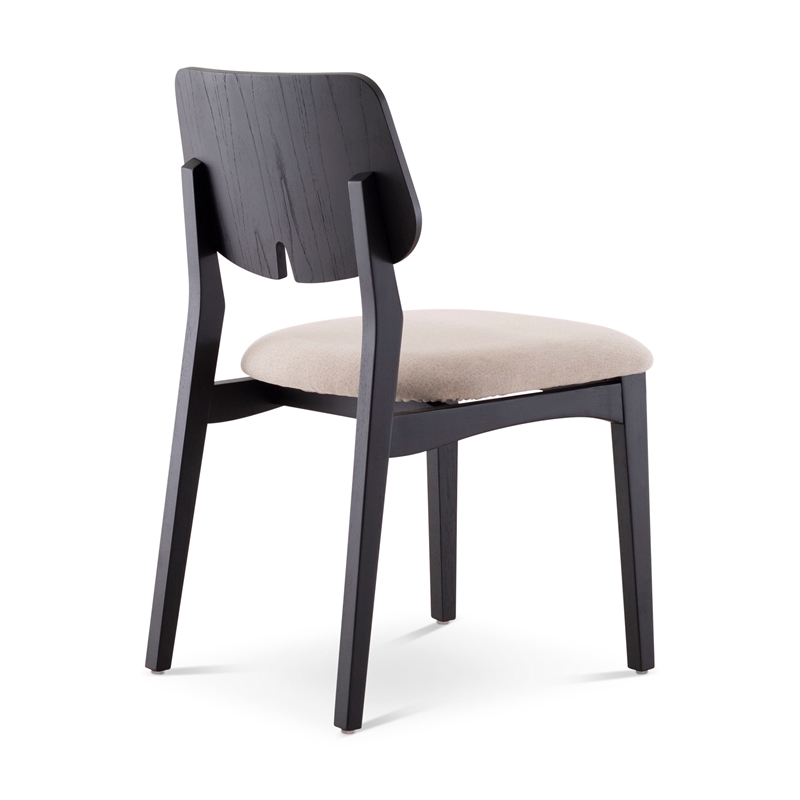 Urbia Modern Brazilian Beth Side Chair in Medley Ivory Seat Ebano Frame