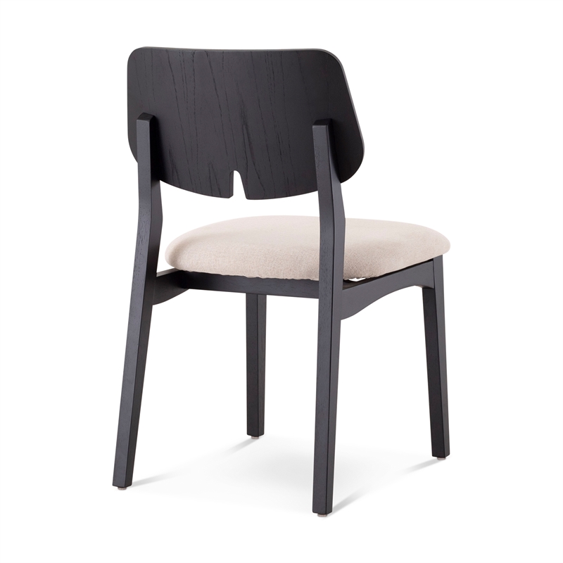 Urbia Modern Brazilian Beth Side Chair in Medley Ivory Seat Ebano Frame